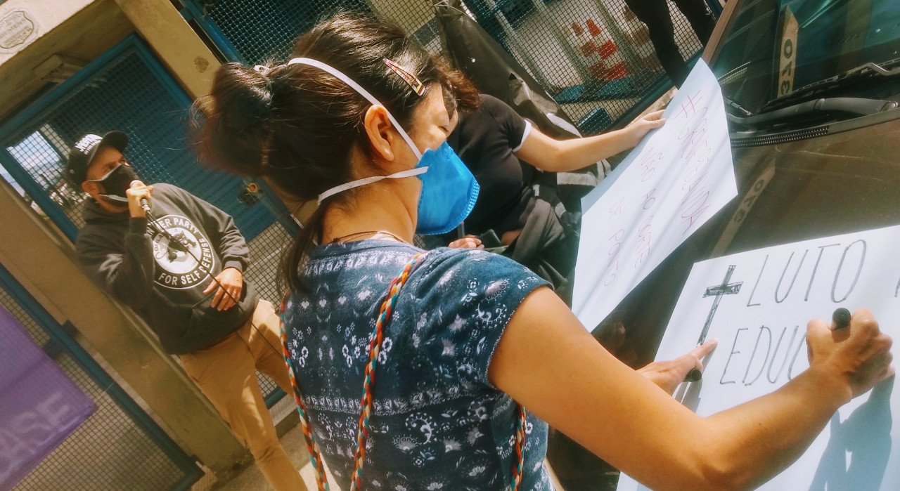 Ato do Comando Regional em frente da Dre Santo Amaro em 14 de maio